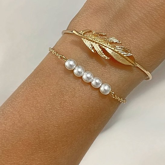 Bracelet Plume Tendance Des Bijoux Fantaisie