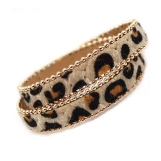 bracelet cuir leopard