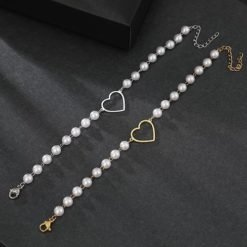 bracelet coeur perle