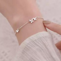 bracelet fleurs argent