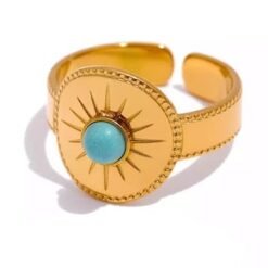 bague ronde pierre