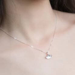 collier gingko argent