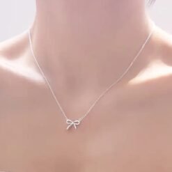 collier noeud argent