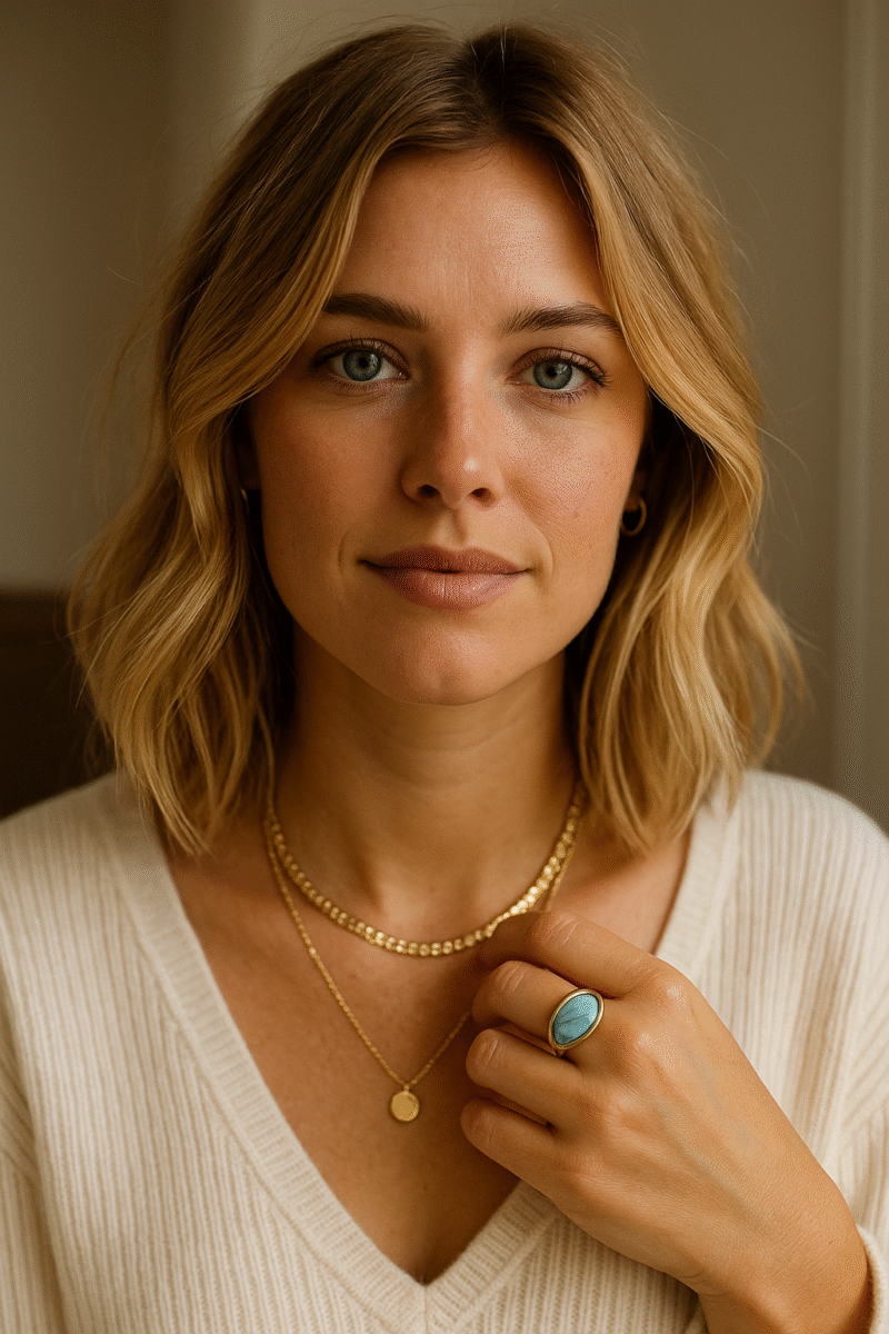 femme avec bijoux fantaisie