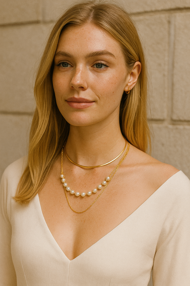 collier ras du cou multirangs perles